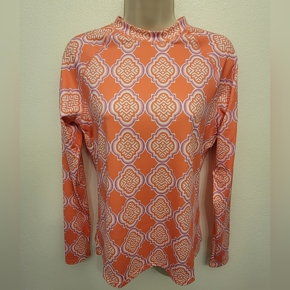 NWT Cabana Life Geo Design Rashguard Top